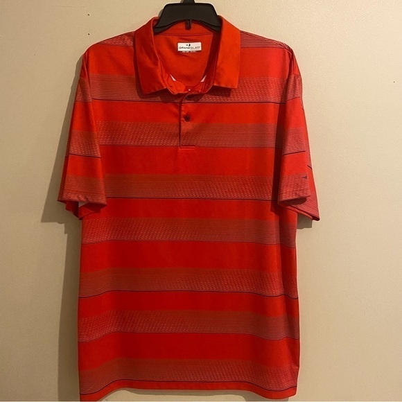 Grand Slam Shirt Mens 2XB Golf Polo Lightweight Short Sleeves Red Striped - Picture 1 of 9